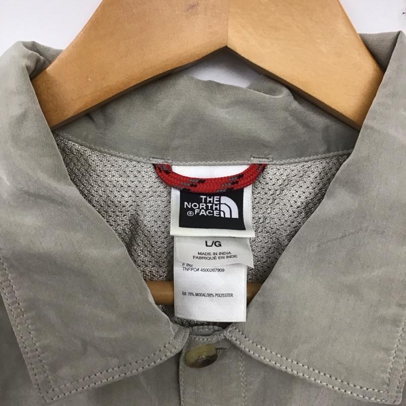 ザノースフェイス THE NORTH FACE シャツ、ブラウス 半袖 半袖シャツ 無地シャツ ポケットシャツ L 無地 灰 / グレー / メンズ USED 古着 中古 10138559