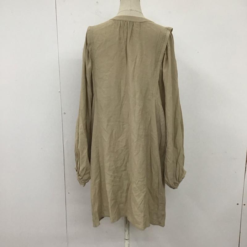 ローリーズファーム LOWRYS FARM カットソー 長袖 LF620147TS ソデタックブラウスLS チュニックブラウス 前後着 2WAY FREE 無地 ベージュ / ベージュ / レディース USED 古着 中古 10112337