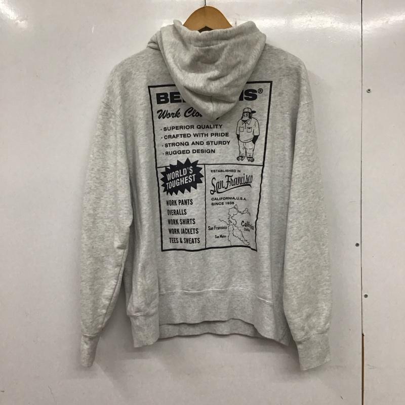 ベンデイビス BEN DAVIS パーカー 長袖 長袖パーカー プルオーバーパーカー スウェット M プリント 灰 / グレー / メンズ USED 古着 中古 10133624