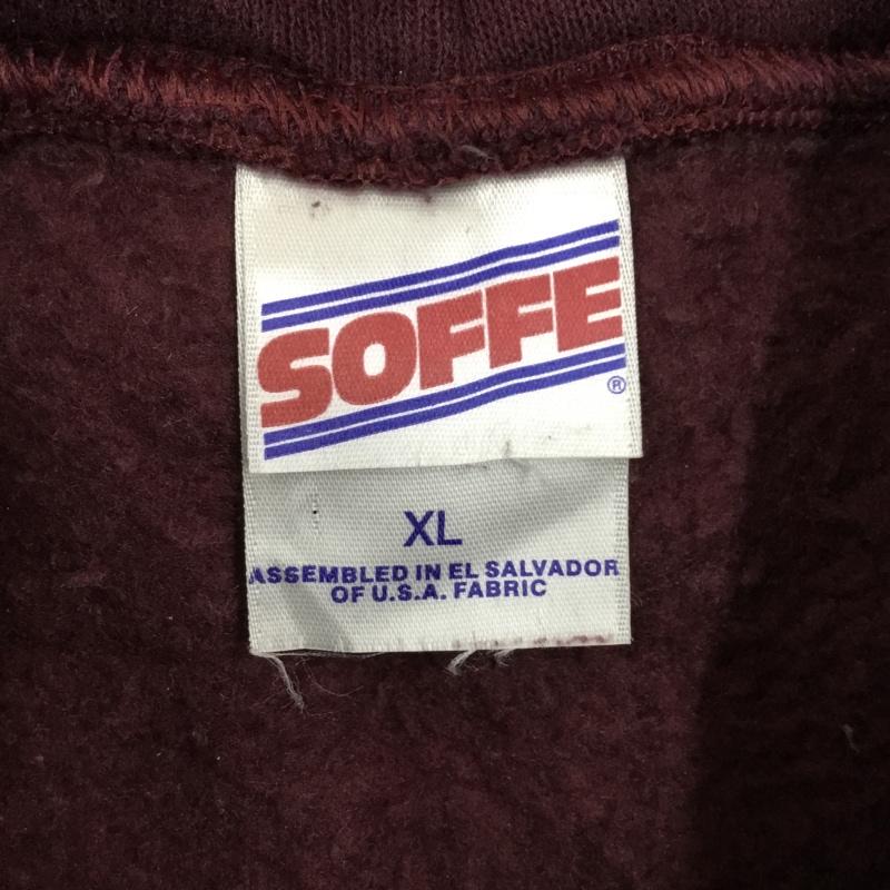 ソフィー SOFFE パーカー 長袖 長袖パーカー フード付きパーカー プリントスウェット トレーナー XL ロゴ、文字 えんじ / ワインレッド /  メンズ USED 古着 中古 10116857