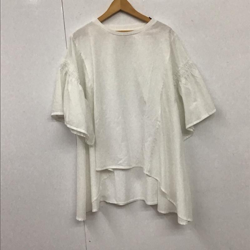 レプシィム LEPSIM カットソー 半袖 LP062439AD 異素材フリルチュニック フリル袖Tシャツ FREE 無地 白 / ホワイト / レディース USED 古着 中古 10131747