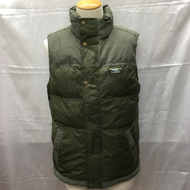 エルエルビーン L.L.Bean ベスト ベスト ジップアップベスト ダウンベスト ノースリーブカットソー S ロゴ、文字 カーキ / カーキ / メンズ USED 古着 中古 10110770