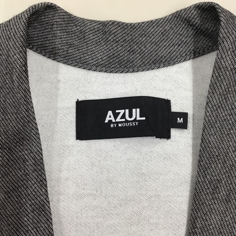アズールバイマウジー AZUL BY MOUSSY カーディガン 長袖 長袖カーディガン 長袖カットソー ノーカラージャケット 前開カーディガン M 無地 灰 / グレー / メンズ USED 古着 中古 10113236