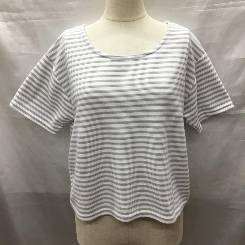 イング INGNI カットソー 半袖 半袖カットソー ボーダーTシャツ クルーネックカットソー ボーダー柄 白 / ホワイト / X 灰 / グレー / レディース USED 古着 中古 10118442