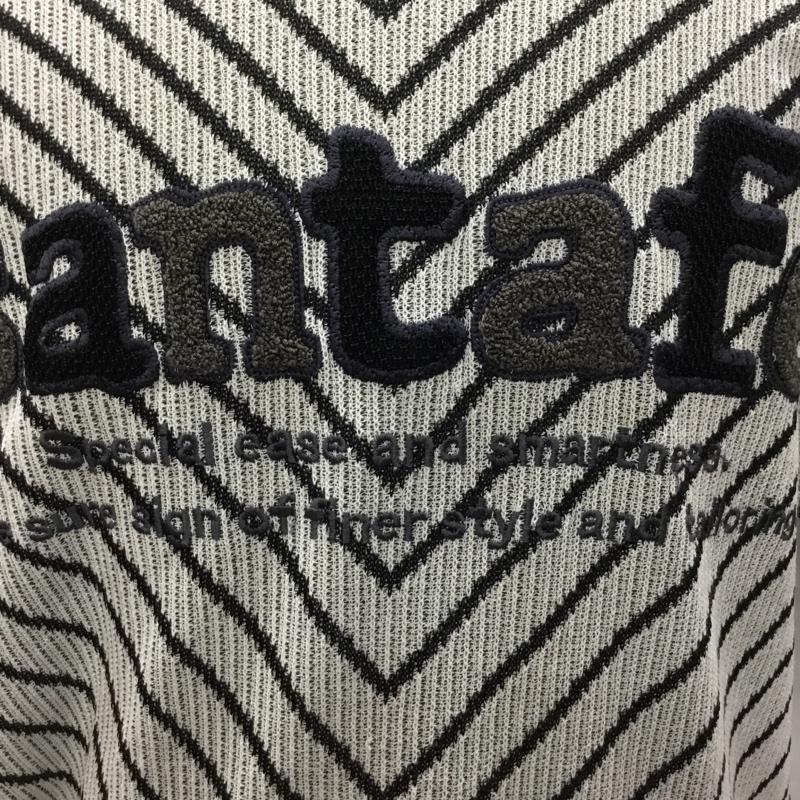 サンタフェ SANTAFE ニット、セーター 半袖 半袖ニットカットソー クルーネックカットソー 半袖セーター 5 ロゴ、文字 白 / ホワイト / X 黒 / ブラック / メンズ USED 古着 中古 10106498