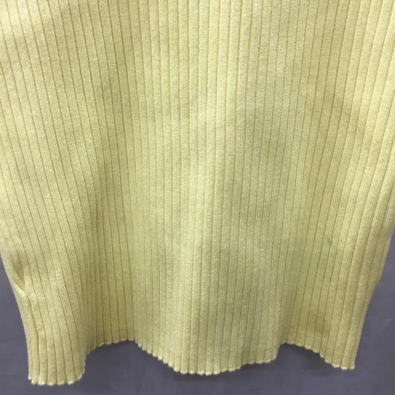 ザラ ZARA カットソー 長袖 3519 105 300 リブ ハイネック L 無地 黄 / イエロー / レディース USED 古着 中古 10118998