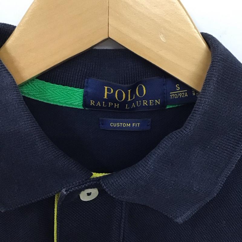 ポロラルフローレン POLO RALPH LAUREN ポロシャツ 半袖 半袖ポロシャツ 半袖カットソー カラーシャツ S ロゴ、文字 紺 / ネイビー / メンズ USED 古着 中古 10131499