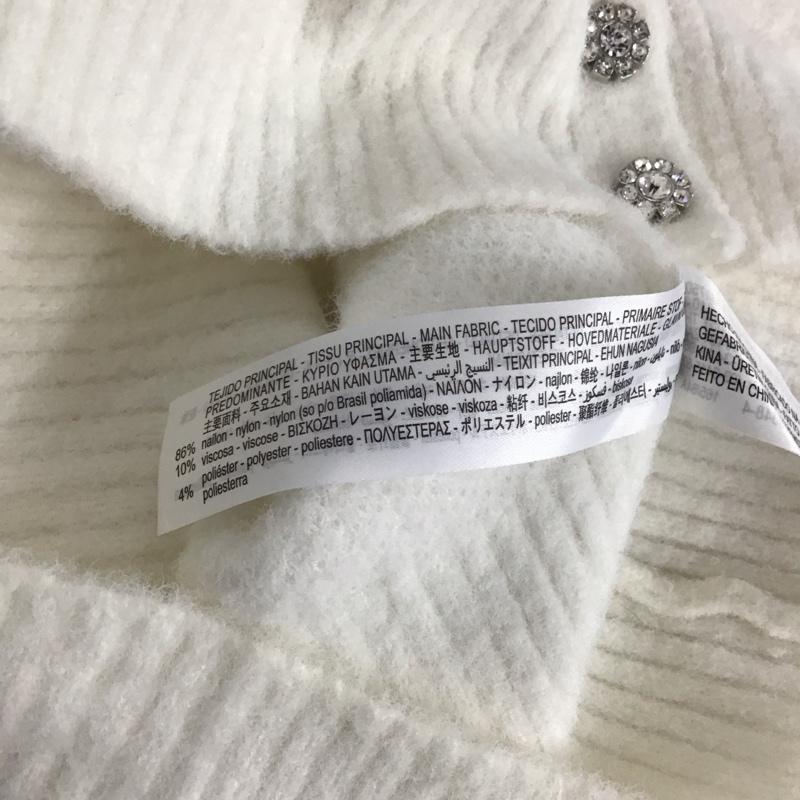ザラ ZARA カーディガン 長袖 S 無地 白 / ホワイト / レディース USED 古着 中古 10139869
