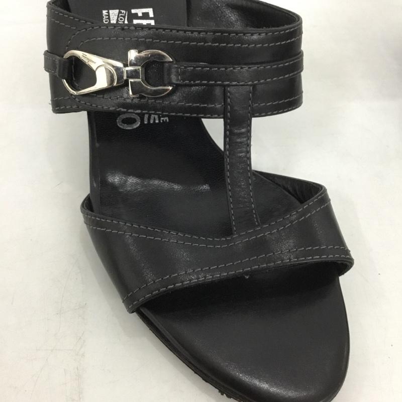 サルヴァトーレフェラガモ Salvatore Ferragamo サンダル サンダル ヒール 無地 黒 / ブラック / X 銀 / シルバー / レディース USED 古着 中古 10149820