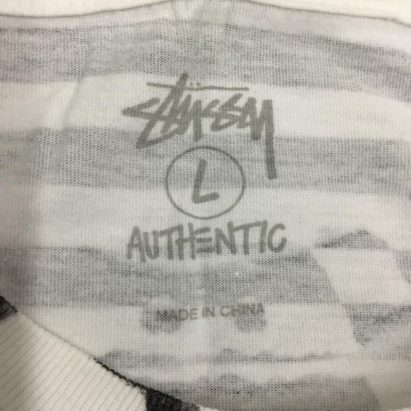 ステューシー STUSSY Tシャツ 半袖 半袖カットソー プリントTシャツ クルーネックカットソー L ロゴ、文字 白 / ホワイト /  メンズ USED 古着 中古 10108709