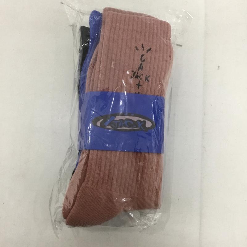 カクタスジャック Cactus Jack ファッション小物 ファッション小物 BASIC 3-PACK SOCKS 靴下 三足セット ロゴ、文字 青 / ブルー / X 黒 / ブラック / X 桃 / ピンク / メンズ USED 古着 中古 10131201