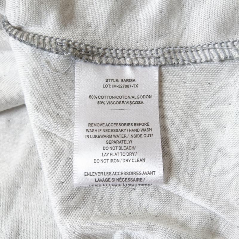 パラスコ PARASUCO Tシャツ 長袖 S 無地 X 刺繍 灰 / グレー / メンズ USED 古着 中古 10002098