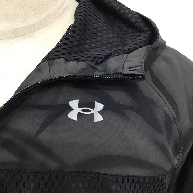 アンダーアーマー UNDER ARMOUR パーカー 長袖 ジップアップパーカー 長袖パーカー フード付きパーカー スポーツウェア M プリント 黒 / ブラック / メンズ USED 古着 中古 10123934
