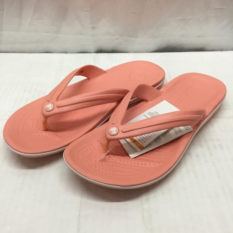 クロックス crocs サンダル サンダル 11033-6KP Crocband Flip 24cm ビーチサンダル 24.0cm ワンポイント 桃 / ピンク / レディース USED 古着 中古 10110656