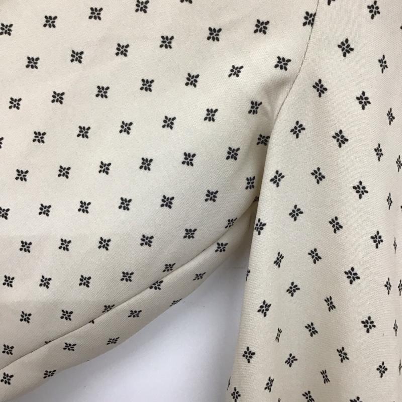インデックス index カットソー 長袖 長袖シャツ 総柄シャツ ノーカラーシャツ M 総柄 ベージュ / ベージュ / レディース USED 古着 中古 10128956