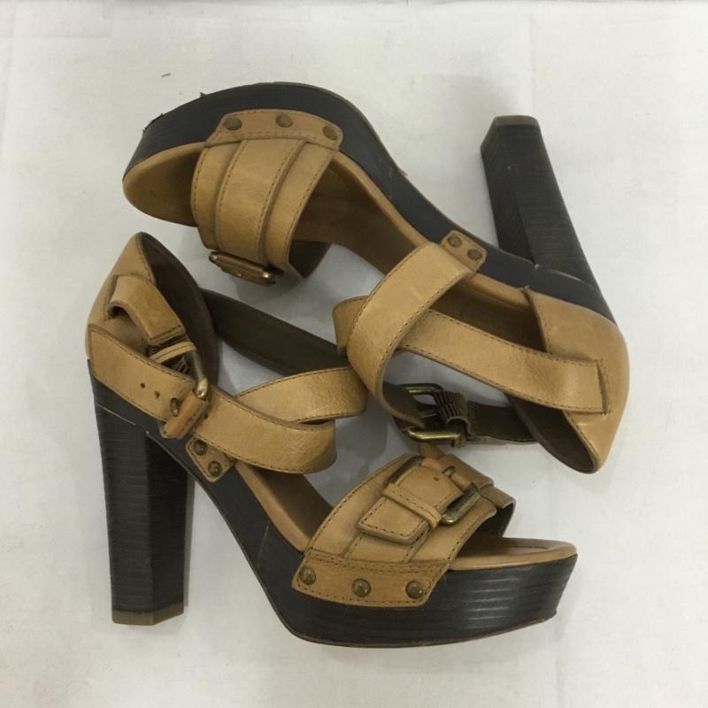 バーバリーブルーレーベル BURBERRY BLUE LABEL サンダル サンダル ストラップ ヒール ロゴ、文字 ベージュ / ベージュ / レディース USED 古着 中古 10138482