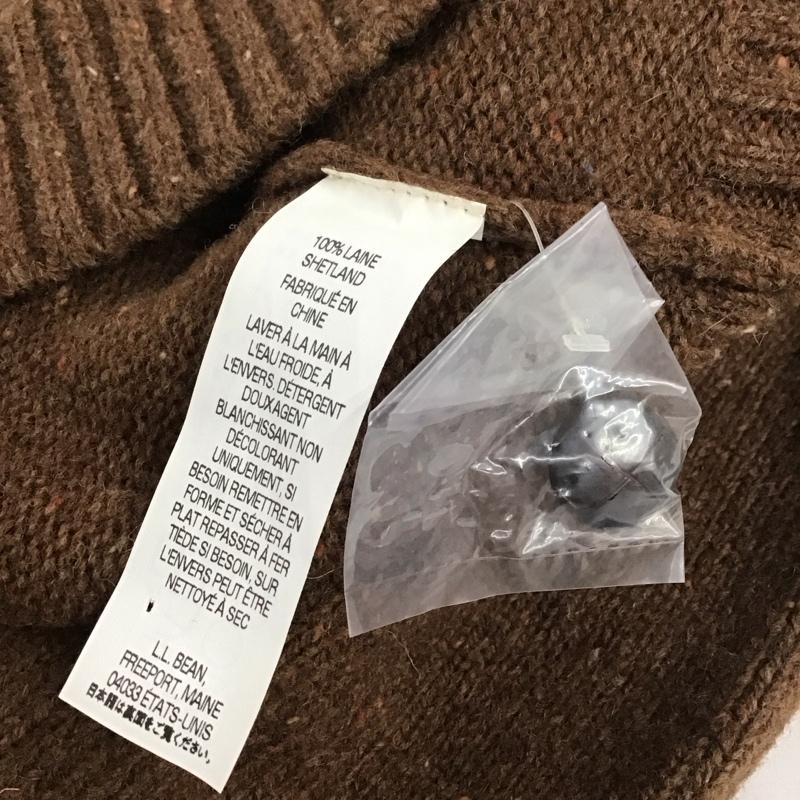 エルエルビーン L.L.Bean ニット、セーター 長袖 S 無地 茶 / ブラウン / メンズ USED 古着 中古 10111707
