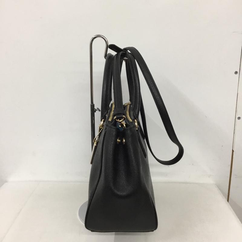 コーチ COACH ハンドバッグ ハンドバッグ F44958 サリー キャリーオール ショルダー 2WAY ロゴ、文字 黒 / ブラック / レディース USED 古着 中古 10130789
