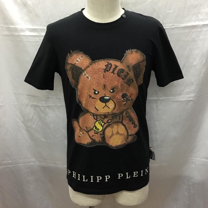 フィリッププレイン PHILIPP PLEIN Tシャツ 半袖 半袖カットソー プリントTシャツ クルーネックカットソー L プリント 黒 / ブラック /  メンズ USED 古着 中古 10109297