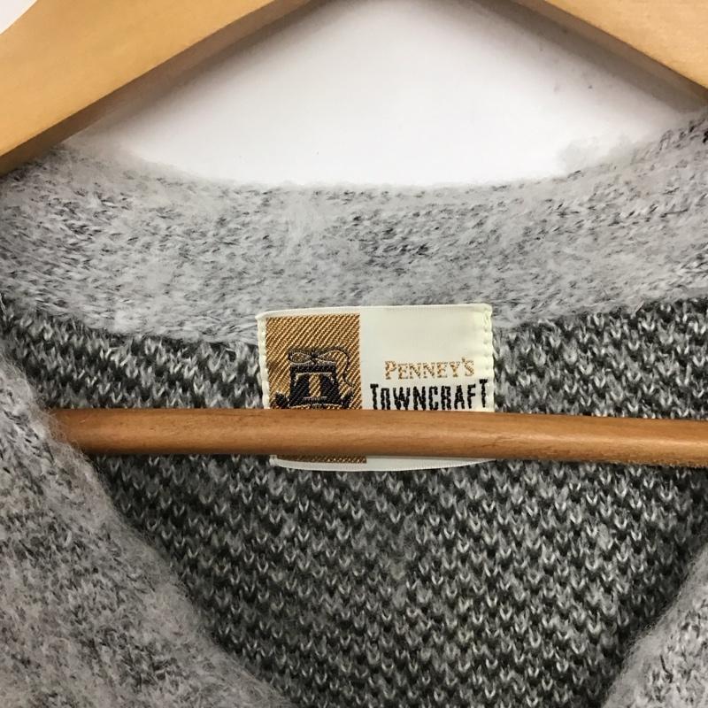 タウンクラフト TOWNCRAFT カーディガン 長袖 長袖カーディガン 前ボタン ニットカーディガン プリント 灰 / グレー / メンズ USED 古着 中古 10133069