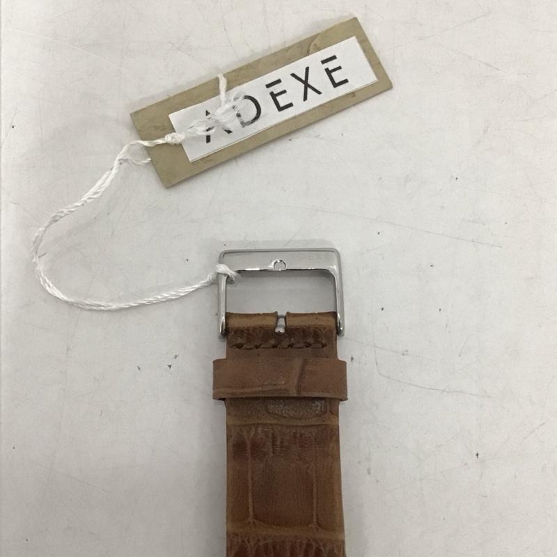 アデクス ADEXE 腕時計 アナログ(クォーツ式) 1868A-04 レザーバンド 箱有 ロゴ、文字 茶 / ブラウン / メンズ USED 古着 中古 10134437