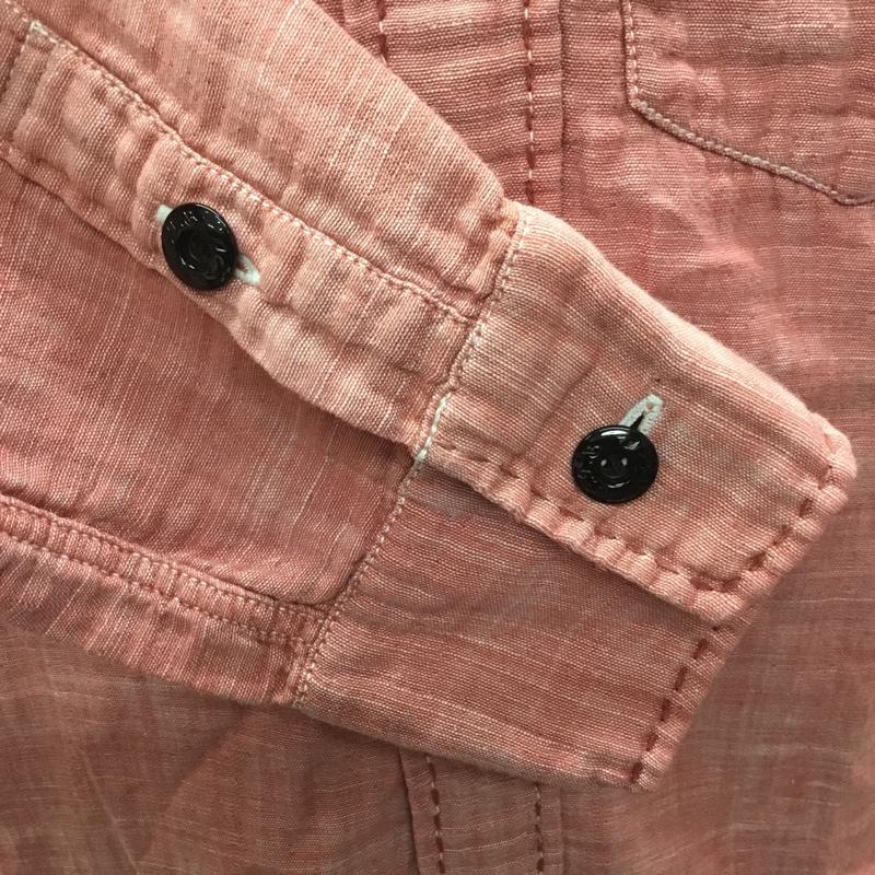 アールジェイビー R.J.B シャツ、ブラウス 長袖 長袖シャツ カラーシャツ ポケットシャツ 長袖カットソー 38 ロゴ、文字 赤 / レッド / メンズ USED 古着 中古 10114057