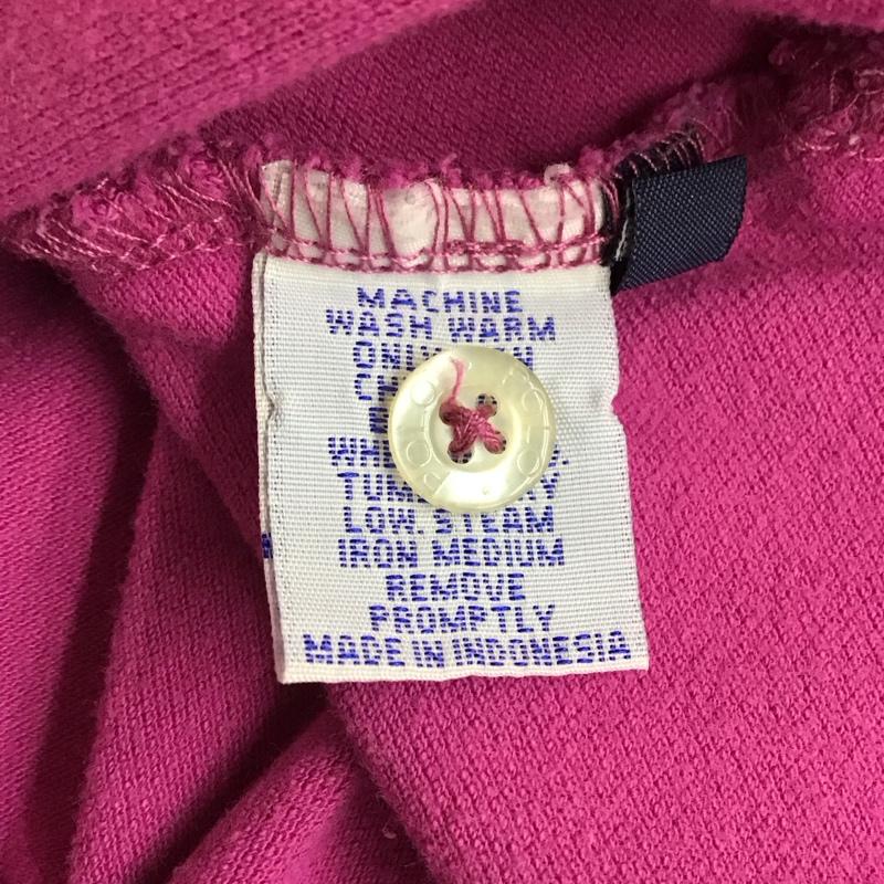 ポロ POLO ポロシャツ 半袖 半袖ポロシャツ カラーシャツ 半袖カットソー M ロゴ、文字 桃 / ピンク / レディース USED 古着 中古 10116304