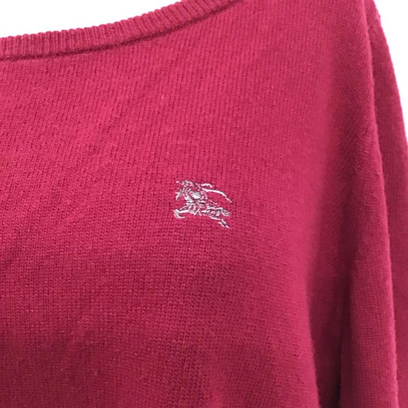 バーバリーブルーレーベル BURBERRY BLUE LABEL ニット、セーター 長袖 E1N09-445-38 ロゴ 38 ワンポイント えんじ / ワインレッド /  レディース USED 古着 中古 10116721
