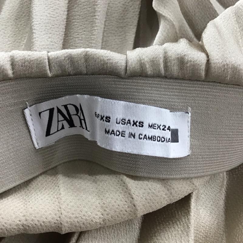 ザラ ZARA スカート ロングスカート プリーツスカート XS 無地 ベージュ / ベージュ / レディース USED 古着 中古 10136630