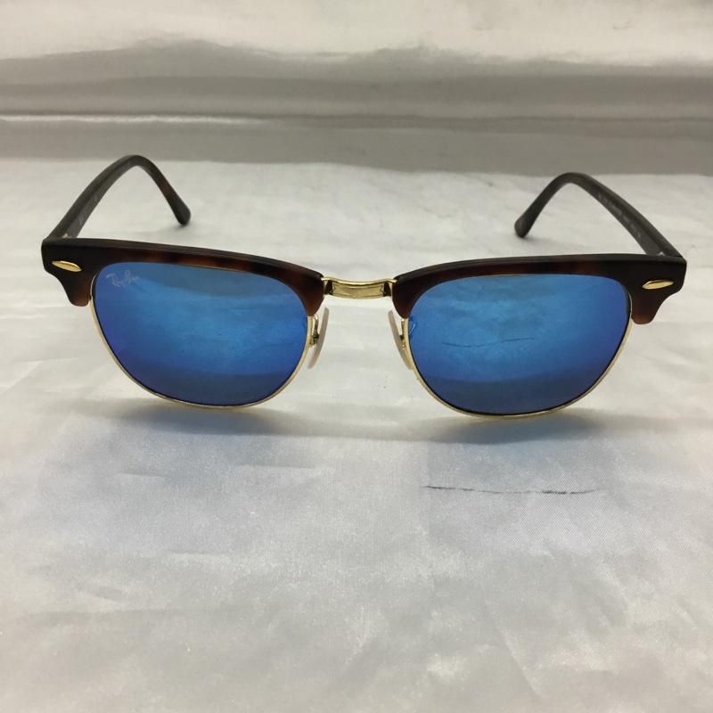レイバン Ray-Ban めがね・サングラス サングラス 3016 CLUBMASTER 49 21 ミラーレンズ ロゴ、文字 ダークブラウン / ダークブラウン / メンズ USED 古着 中古 10119666