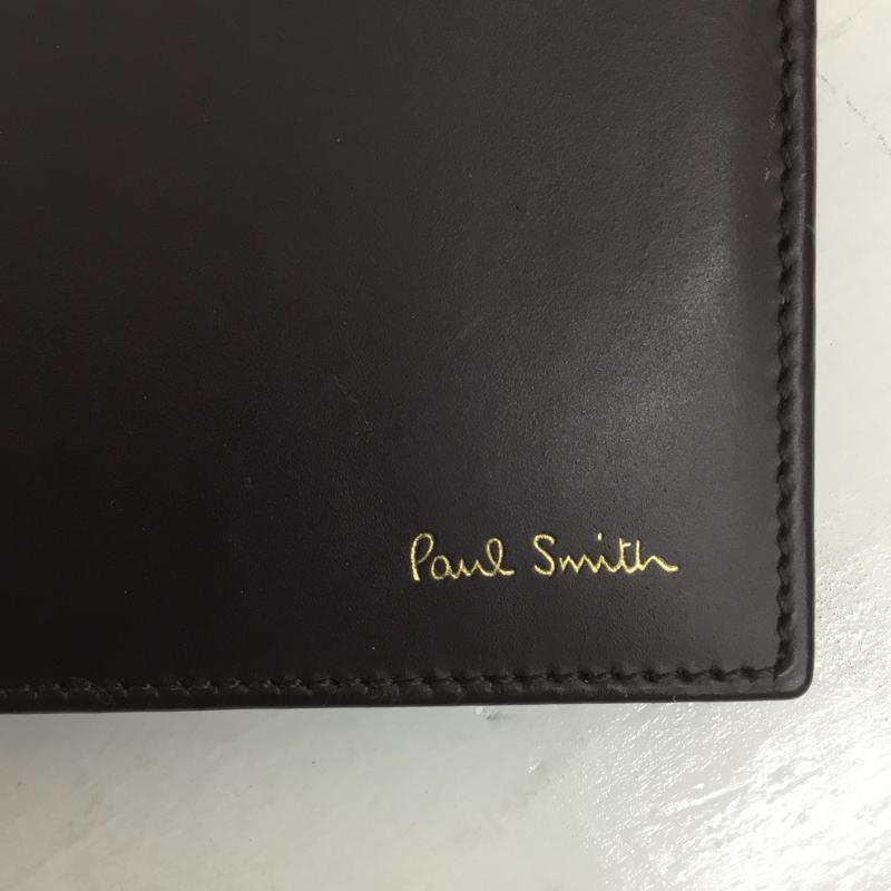 ポールスミス Paul Smith 財布 二つ折り ボーダー柄 ダークブラウン / ダークブラウン / メンズ USED 古着 中古 10106165