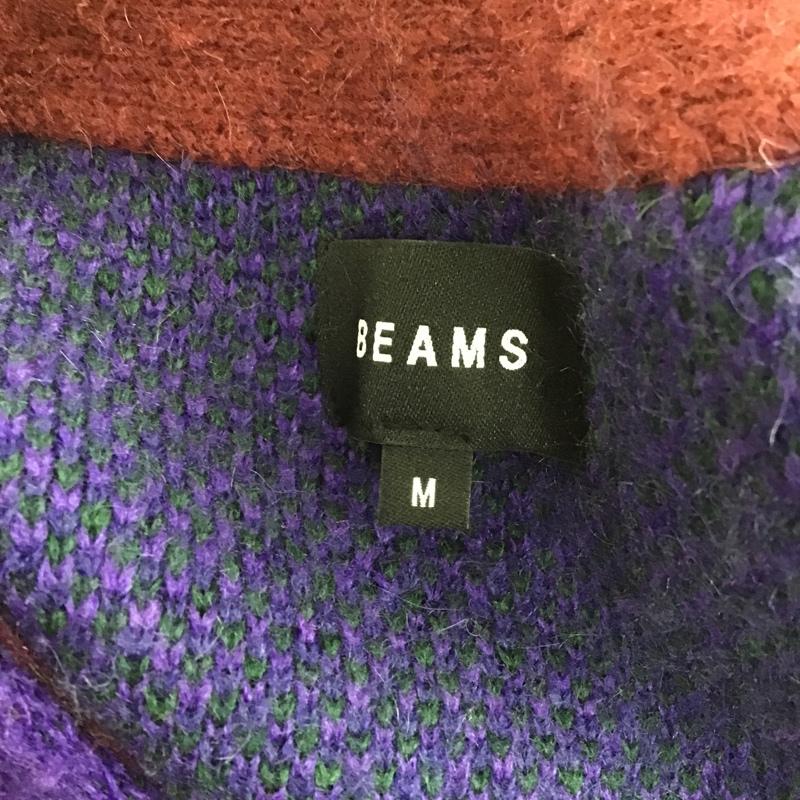 ビームス BEAMS カーディガン 長袖 22F-BN012A 長袖ニットカーディガン リブニットカーディガン M 総柄 マルチカラー / マルチカラー / メンズ USED 古着 中古 10105570