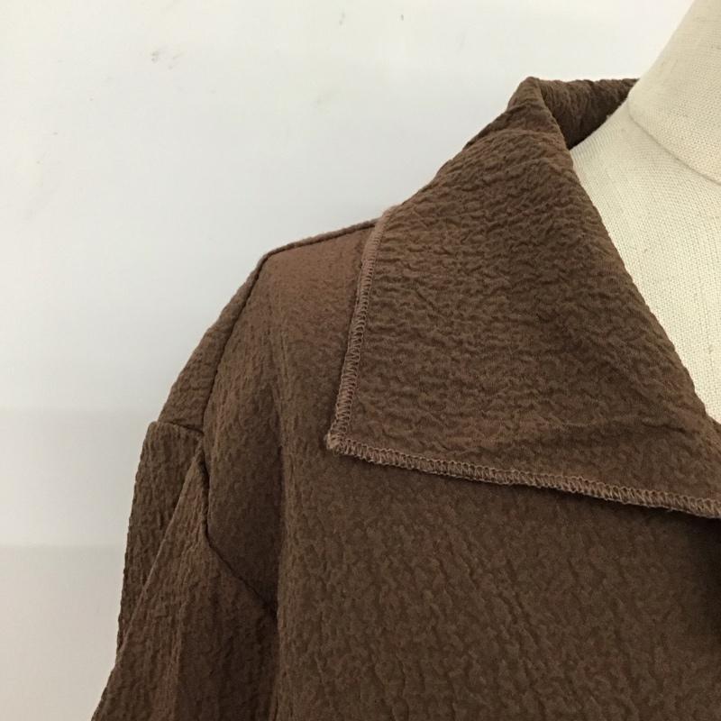 ザラ ZARA シャツ、ブラウス 半袖 4387 026 700 クロップド丈 M 無地 茶 / ブラウン / レディース USED 古着 中古 10117398