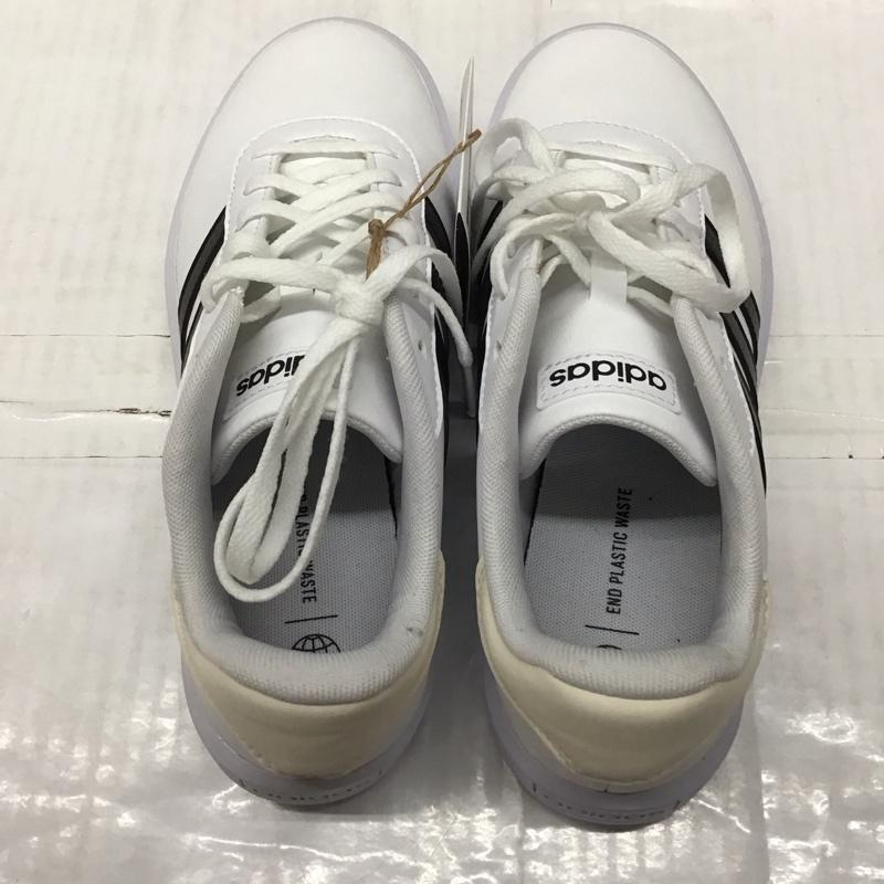 アディダス adidas スニーカー スニーカー HQ4532 コート PF W 24.5cm 24.5cm ロゴ、文字 白 / ホワイト / X 黒 / ブラック / レディース USED 古着 中古 10120882