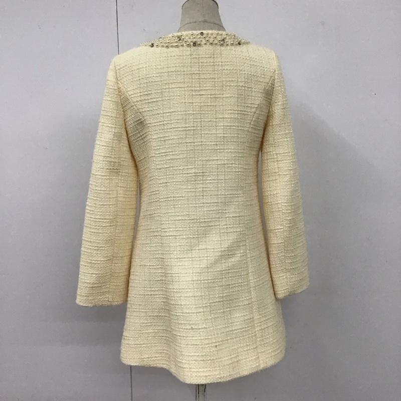 エミリアウィズ Emiria wiz ジャケット、上着 ジャケット、ブレザー ノーカラー ビシュー S アイボリー / アイボリー / レディース USED 古着 中古 10109597