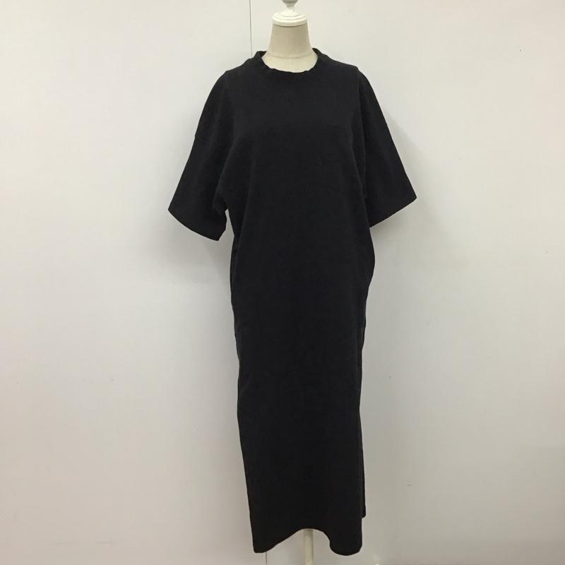 マウジー MOUSSY ワンピース ロングスカート 010BAW80-5890 サイドスリット カットソー 半袖 FREE 無地 黒 / ブラック / レディース USED 古着 中古 10116205