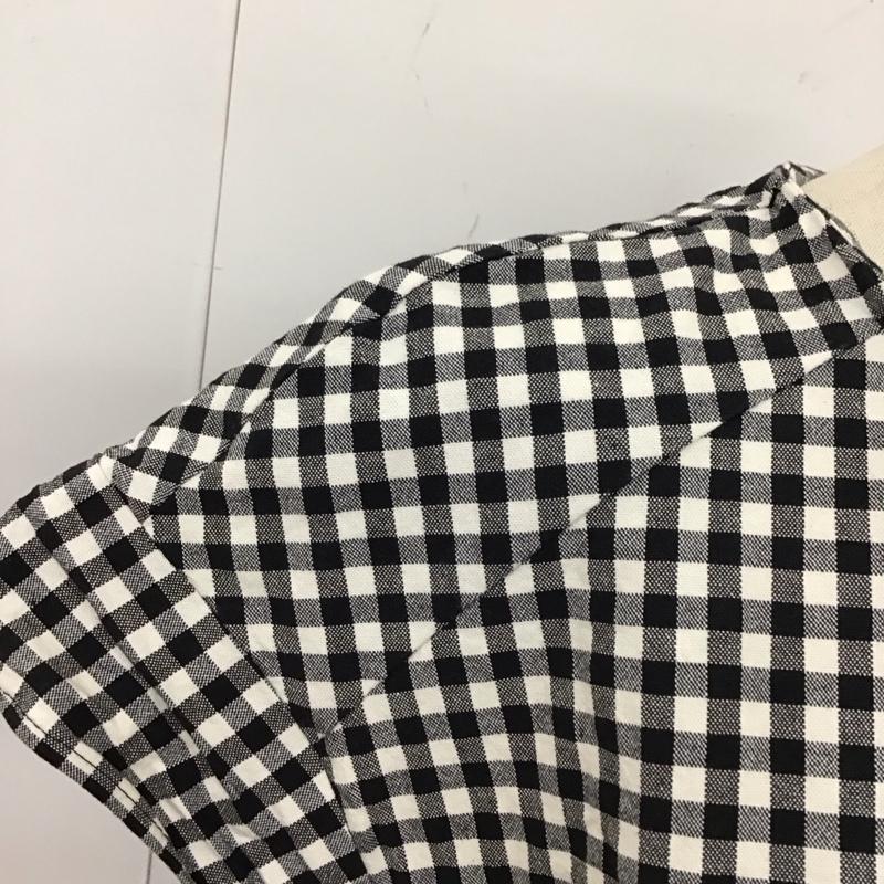 ザラ ZARA TRAFALUC カットソー 半袖 フレンチスリーブ L チェック 白 / ホワイト / X 黒 / ブラック /  レディース USED 古着 中古 10114083