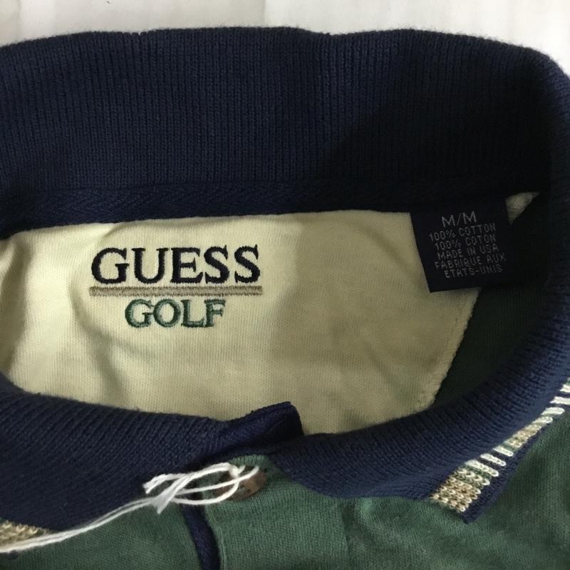 ゲス Guess ポロシャツ 半袖 半袖ポロシャツ カラーシャツ 半袖カットソー 90S USA製 M 無地 緑 / グリーン / メンズ USED 古着 中古 10120944