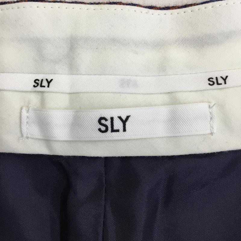 スライ SLY パンツ スラックス 1 チェック 青 / ブルー / X 橙 / オレンジ / レディース USED 古着 中古 10139656