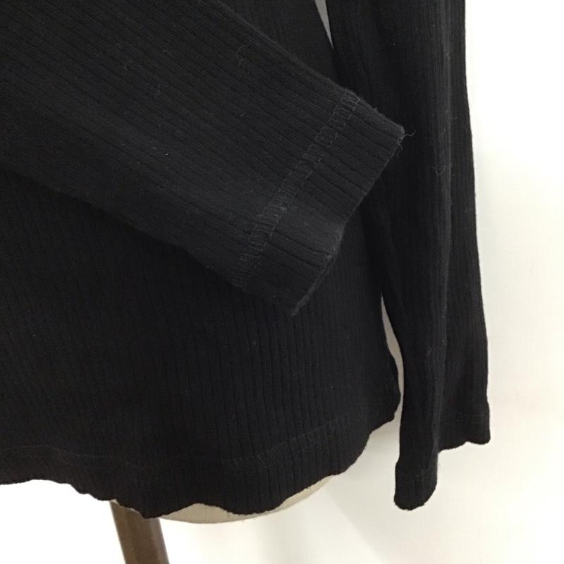ジーナシス JEANASIS カットソー 長袖 JS063798CF ハーフジップ リブ FREE 無地 黒 / ブラック / レディース USED 古着 中古 10123212
