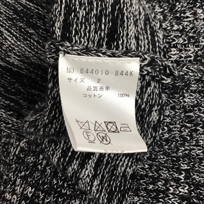ノーアイディー NO ID. カーディガン 長袖 844010-844k ロングカーディガン フード付きニットカーディガン 2 総柄 白 / ホワイト / X 黒 / ブラック / メンズ USED 古着 中古 10141326