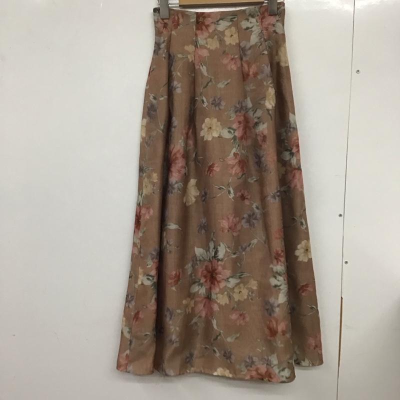 ナチュラルビューティーベーシック NATURAL BEAUTY BASIC スカート ひざ丈スカート 017-3220751 ダブルオーガンジースカート S 総柄 X 花柄 橙 / オレンジ /  レディース USED 古着 中古 10132744