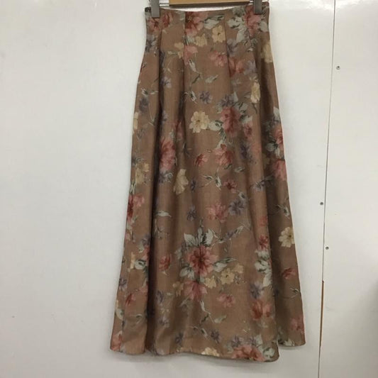 ナチュラルビューティーベーシック NATURAL BEAUTY BASIC スカート ひざ丈スカート 017-3220751 ダブルオーガンジースカート S 総柄 X 花柄 橙 / オレンジ /  レディース USED 古着 中古 10132744