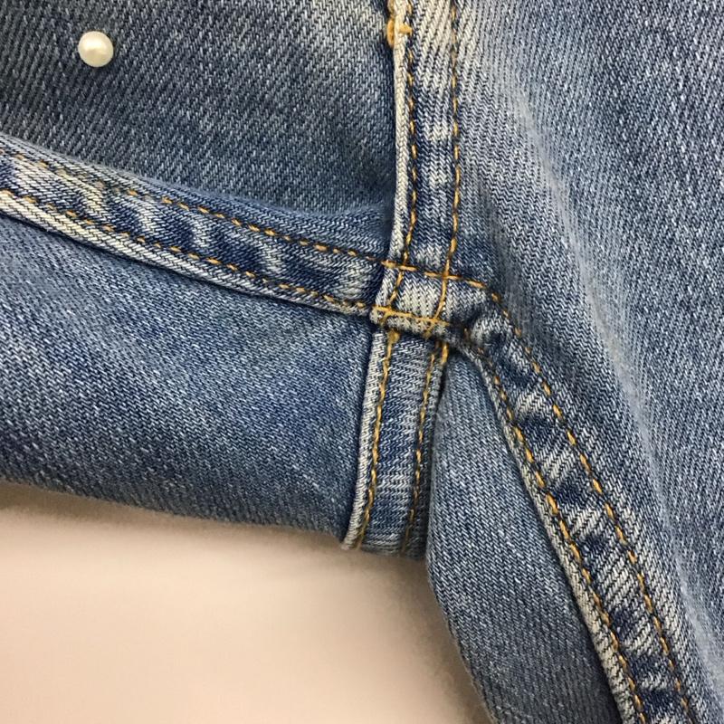 ザラウーマン ZARA WOMAN パンツ デニム、ジーンズ 4124 049 400 ビジュー フェイクパール 無地 青 / ブルー / レディース USED 古着 中古 10138558