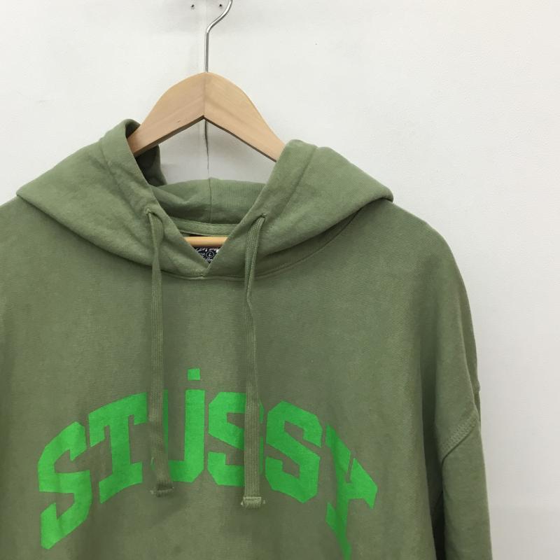 ステューシー STUSSY パーカー 長袖 BLOCK SPORT PIGMENT DYED HOODI L ロゴ、文字 黄緑 / イエローグリーン / X 薄緑 / ライトグリーン / メンズ USED 古着 中古 10136985