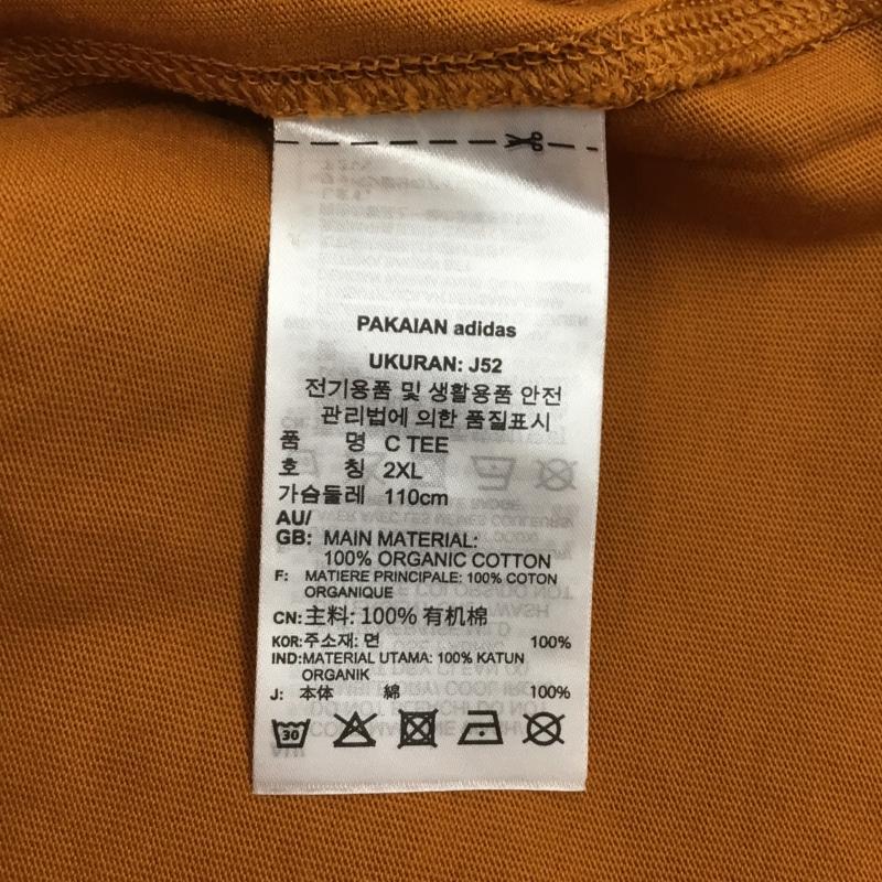 アディダス adidas Tシャツ 半袖 半袖カットソー プリントTシャツ クルーネックカットソー ロゴ、文字 橙 / オレンジ / メンズ USED 古着 中古 10122868
