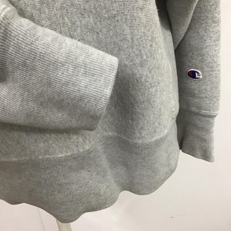 チャンピオン Champion トレーナー 長袖 CWSL024 裏起毛 スウェット M ワンポイント 灰 / グレー / レディース USED 古着 中古 10107563