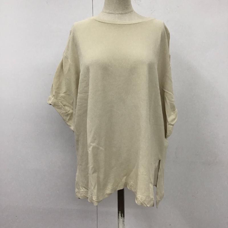 ミラオーウェン Mila Owen カットソー 半袖 09WCT202227 袖折り返しビックTシャツ オーバーサイズ 無地 アイボリー / アイボリー / レディース USED 古着 中古 10112191