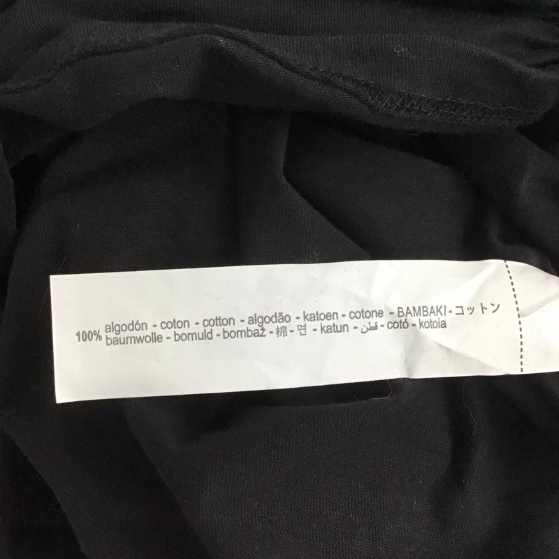 ザラ ZARA カットソー 半袖 半袖カットソー クルーネックカットソー 袖レース ショート丈 M 無地 黒 / ブラック /  レディース USED 古着 中古 10109182