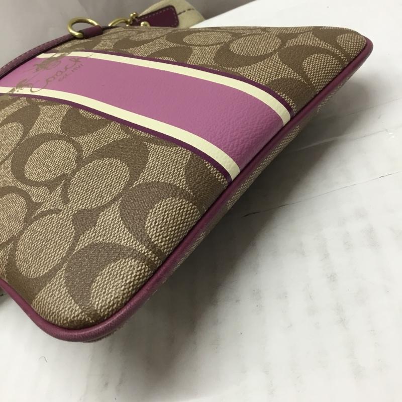 コーチ COACH ショルダーバッグ ショルダーバッグ 41664 シグネチャー ロゴ、文字 ベージュ / ベージュ / X 紫 / パープル / レディース USED 古着 中古 10110063